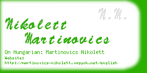 nikolett martinovics business card